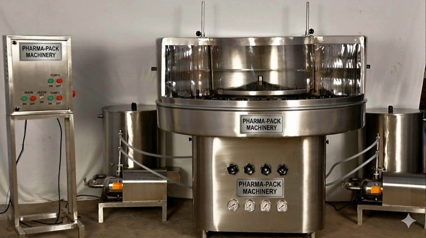Semi-Automatic Rotary Bottle Washing Machine